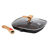 Сковорідка-гриль 28 см з антипригарним покриттям та знімною ручкою, чорний MGC, фото 4