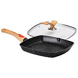 Сковорідка-гриль 28 см з антипригарним покриттям та знімною ручкою, чорний MGC, фото 6