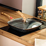 Сковорідка-гриль 28 см з антипригарним покриттям та знімною ручкою, чорний MGC, фото 7