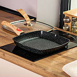 Сковорідка-гриль 28 см з антипригарним покриттям та знімною ручкою, чорний MGC, фото 8