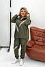 Р-ри 50-68 Жіночий теплий стьобаний спортивний костюм, фото 7
