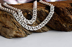 Срібний ланцюжок Meridian 925 проби Плоський бісмарк 25003450