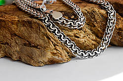 Срібний ланцюжок Meridian 925 проби плетіння "Блискавка" з чорнінням  25113450