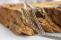 Срібний ланцюжок Meridian 925 проби Плоський запиляный бісмарк з чорнінням  25122/11450