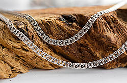 Срібний ланцюжок Meridian 925 проби Плоський запиляный бісмарк з чорнінням  25122/1450