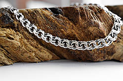 Чоловічий срібний браслет Meridian 925 проби Плоський дзеркальний бісмарк з чорнінням 2412219