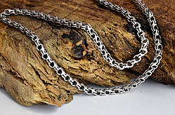 Срібний ланцюжок Meridian 925 проби Зворотний круглий бісмарк з чорнінням  25123450