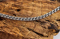 Чоловічий срібний браслет Meridian 925 проби Плоський дзеркальний бісмарк з чорнінням  24122/119