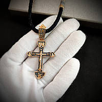 Срібний хрест Meridian 925 проби з позолотою і чорнінням Кр0167п без шнурка