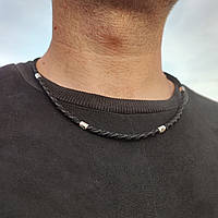 Шнурок з срібними закінченнями і вставками Meridian 925 проби 866/4тр