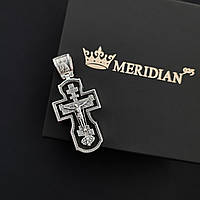 Срібний хрест з ебеновим деревом Meridian 925 проби з чорнінням Кр04е без шнурка