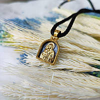 Срібна ладанка 925 проби з позолотою та чорнінням та шнурок  846/4з+Л0004з