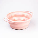 Друшляк силіконовий складаний з ручками 2.6 л Рожевий, фото 4
