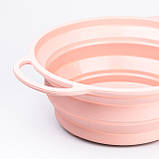 Друшляк силіконовий складаний з ручками 2.6 л Рожевий, фото 5