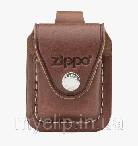 Оригінальний чохол Zippo для запальнички. Made in USA. Натуральна шкіра, з фіксатором на ремінь. Коричневий