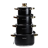 Набір каструль з нержавіючої сталі 4 штуки 6,1/3,9/2,8/2,1 л, фото 6