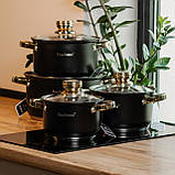 Набір каструль з нержавіючої сталі 4 штуки 6,1/3,9/2,8/2,1 л, фото 8