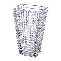 Прямокутна декоративна ваза для квітів із скла, 17 см.