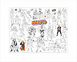 Розмальовка дитяча та тубус No Brand Naruto 100х130 см
