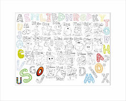 Розмальовка дитяча та тубус No Brand Англійський алфавіт 100х130 см