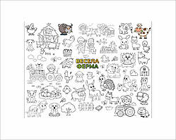 Розмальовка дитяча та тубус No Brand Весела Ферма 100х130 см