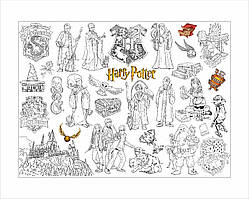 Розмальовка дитяча та тубус No Brand Гаррі Поттер 100х130 см