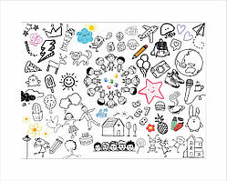 Розмальовка дитяча та тубус No Brand Дитяча 100х130 см