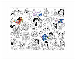 Розмальовка дитяча та тубус No Brand Ліло та Стіч 100х130 см