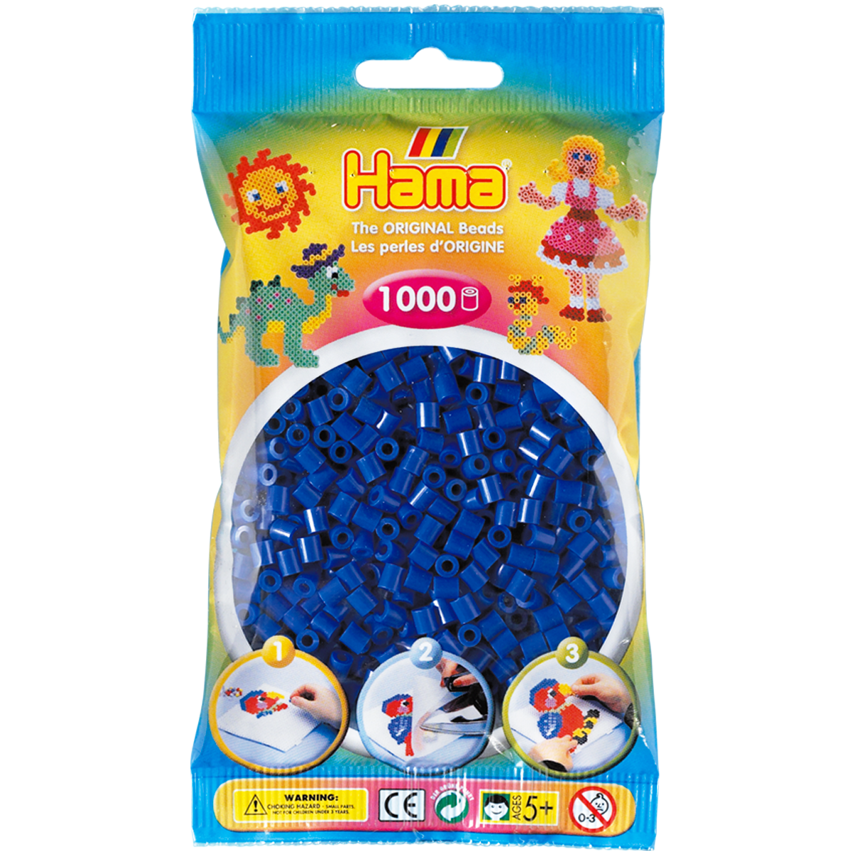 Намистини для термомозаїки сині 1000шт 5мм Hama 207-08