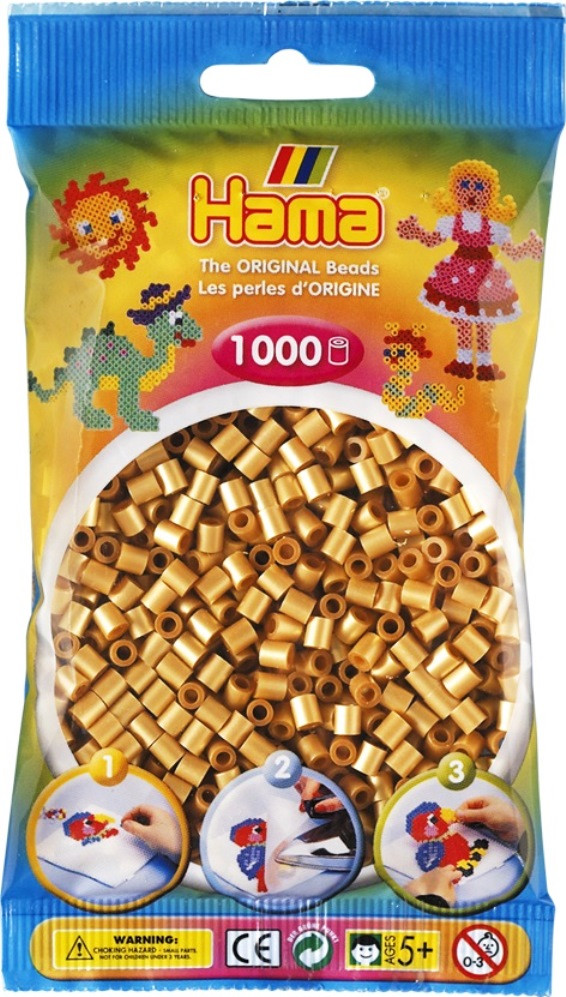 Намистини для термомозаїки під золото 1000 шт 5мм Hama 207-61