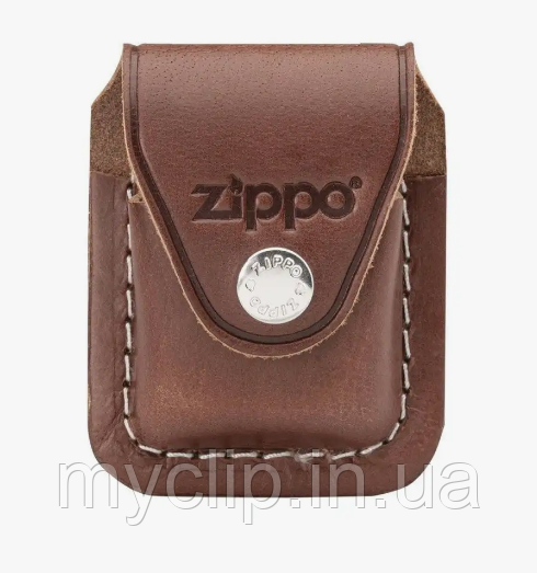 Оригінальний чохол Zippo для запальнички, з натуральної шкіри з металевим кліпом LPCBK, коричневий. Made in USA.