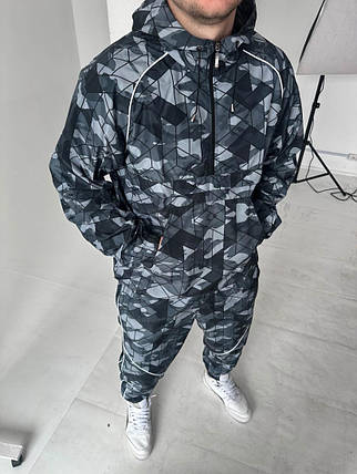 Сірий спортивний костюм з плащівки анорак штани, фото 3