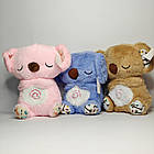 Дитяча іграшка дихаюча коала для сну 25 см Бежева, Музична іграшка-нічник мила Коала з функцією дихання, фото 4