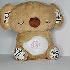 Дитяча іграшка дихаюча коала для сну 25 см Бежева, Музична іграшка-нічник мила Коала з функцією дихання, фото 5