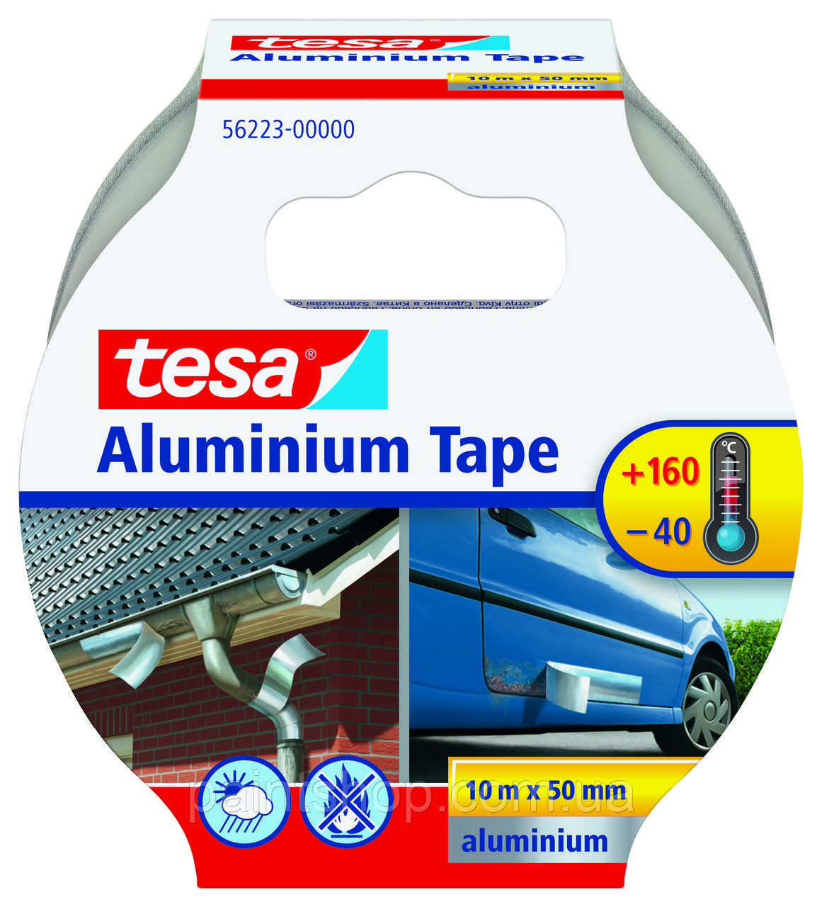 Стрічка ремонтна алюмінієва Tesa -40 °C до +120 °C 10 м х 50 мм, фото 1
