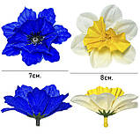 Штучні квіти букет нарциси та волошки серія Україна, 35см, фото 5