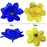 Штучні квіти букет нарциси та волошки серія Україна, 35см, фото 8