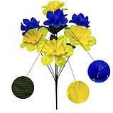Штучні квіти букет нарциси та волошки серія Україна, 35см, фото 9