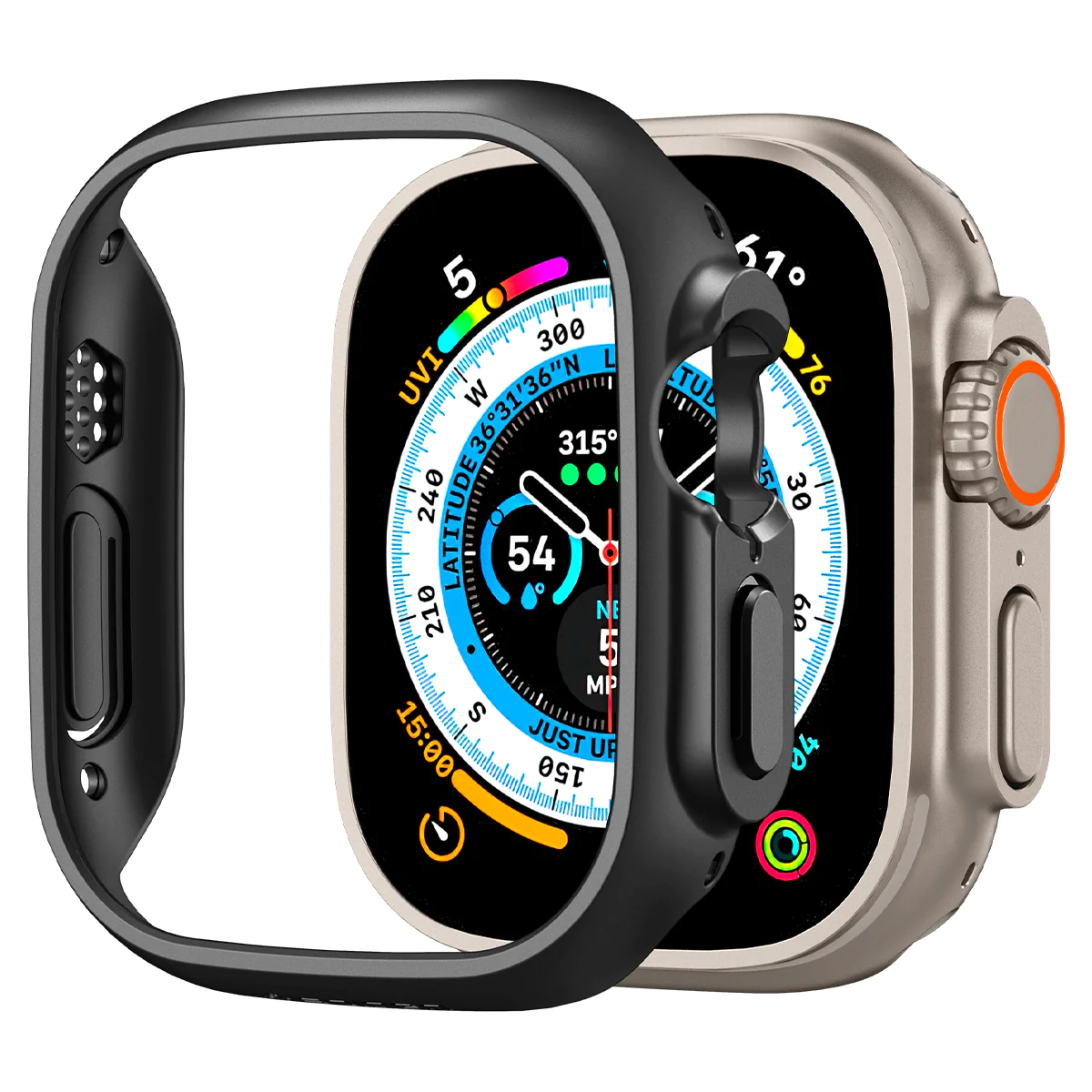 Чохол-накладка Spigen для смарт-годинника Apple Watch Ultra 49мм Thin Fit Чорний (ACS05458)