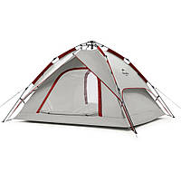 Намет чотиримісний автоматичний Naturehike NH21ZP008, сіро-червоний