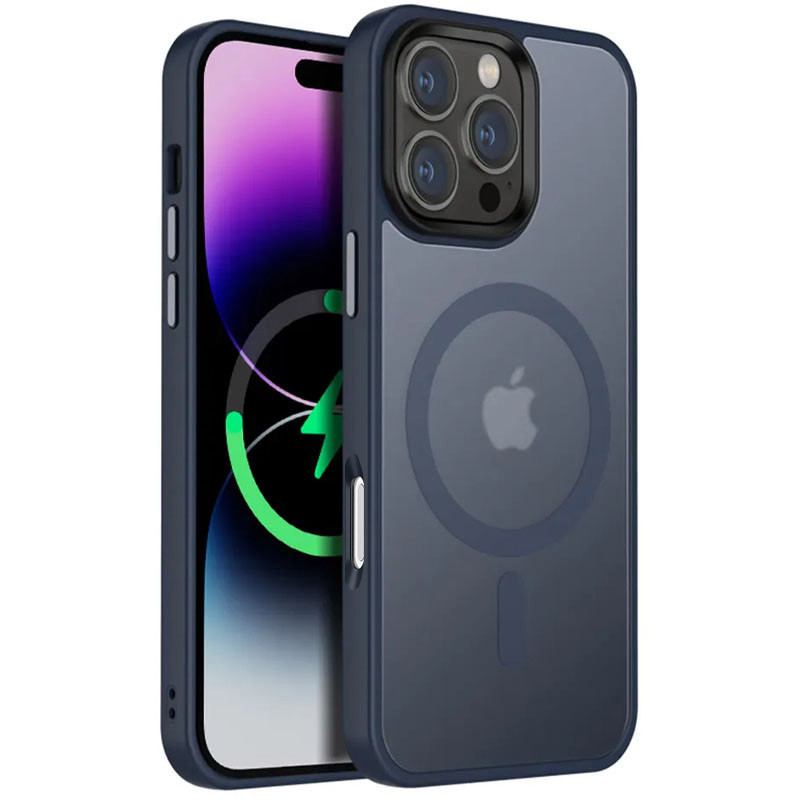 TPU+PC чохол Metal Buttons with MagSafe Colorful для Apple iPhone 16 Pro (6.3")