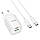 Мережевий зарядний пристрій HOCO C149A Charm PD30W+QC3.0 charger set (C to C)(EU) White, фото 4