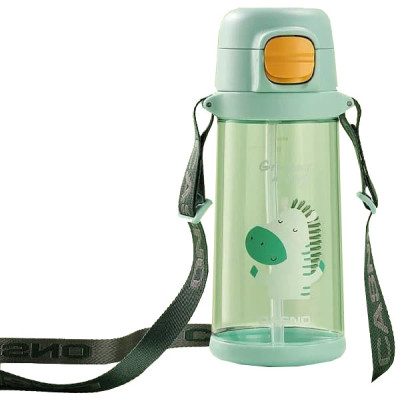 Пляшка для води Casno 690 мл KXN-1219 Зелена Зебра з соломинкою (KXN-1219_Green)