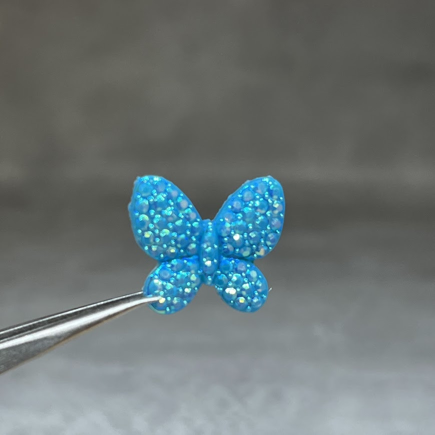 Пластиковий декор Метелик-16*15 мм, колір-блакитний,арт 010684, шт, Блакитний, фото 1