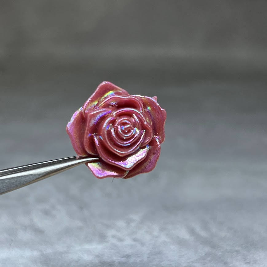 Пластиковий декор Трояндочка-перламутр, 19 мм, колір-бордовий, арт 011416, шт, Бордовий, фото 1