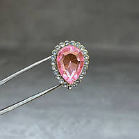 Пришивний декор (стразовий) - Крапля, 18*14 мм, колір каменю-рожевий, шт, Рожевий