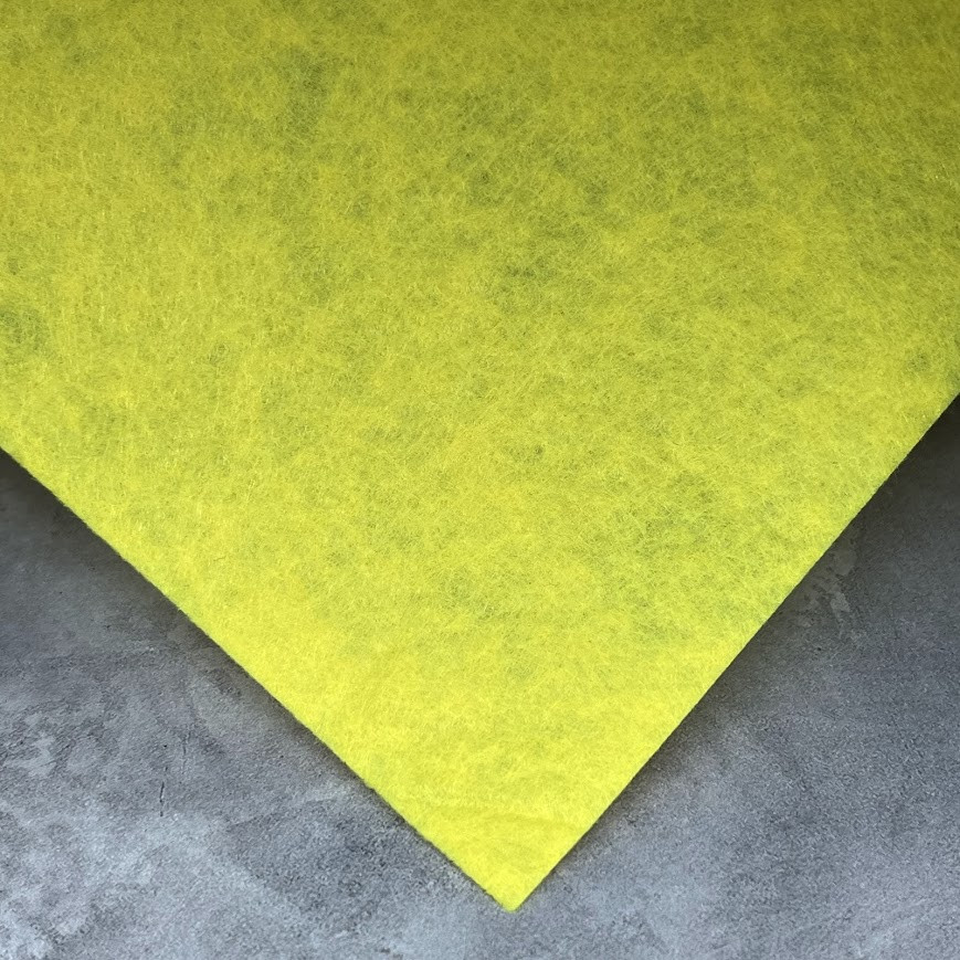 Фетр А4, 1 мм, середня жорсткість, 20*30 см, колір жовтий, шт, Жовтий, фото 1