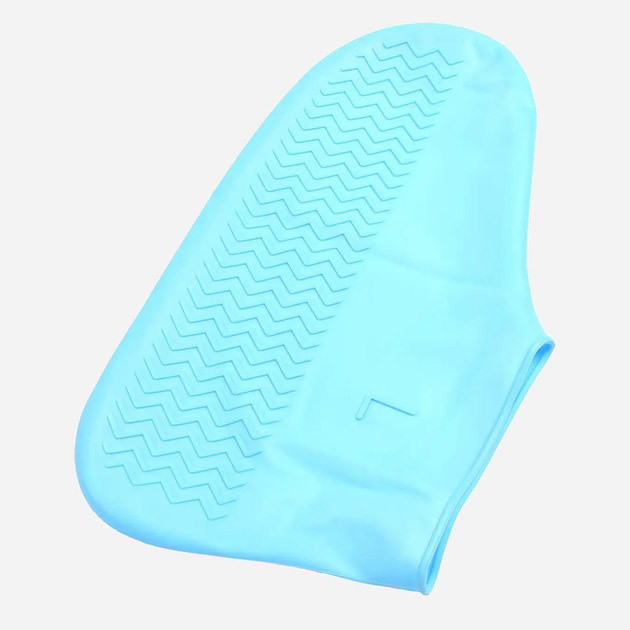 Багаторазові бахіли-чохли L (41-45 розмір) для взуття силіконові від води та бруду. Колір: блакитний PC-66, фото 1