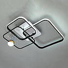 Світлодіодна люстра 60 Вт з пультом д/к та димером колір каркасу білий з чорним D-MX3099-3L WH+BK, фото 3