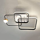 Світлодіодна люстра 60 Вт з пультом д/к та димером колір каркасу білий з чорним D-MX3099-3L WH+BK, фото 4